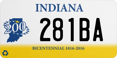 IN license plate 281BA