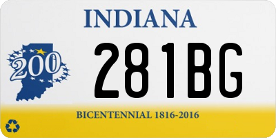 IN license plate 281BG