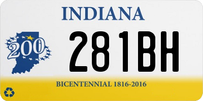 IN license plate 281BH