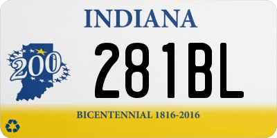 IN license plate 281BL