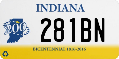 IN license plate 281BN