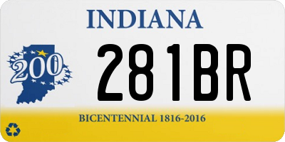 IN license plate 281BR