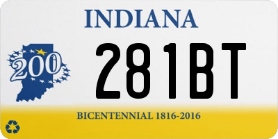 IN license plate 281BT