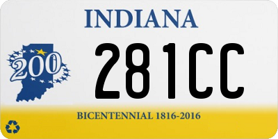 IN license plate 281CC