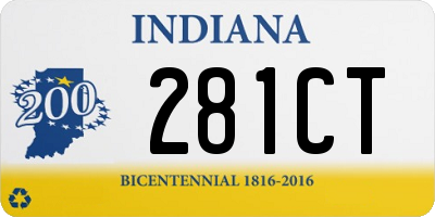 IN license plate 281CT