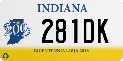 IN license plate 281DK