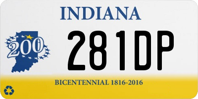 IN license plate 281DP