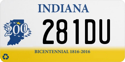 IN license plate 281DU