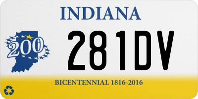 IN license plate 281DV