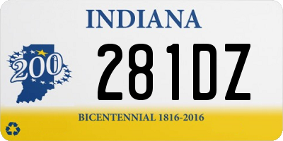 IN license plate 281DZ