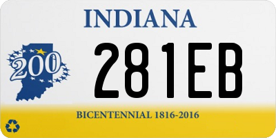 IN license plate 281EB