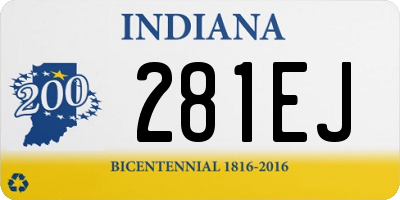 IN license plate 281EJ