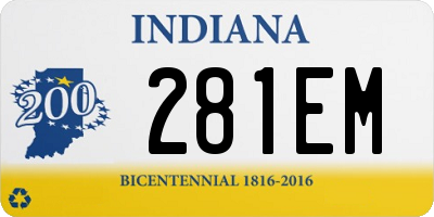 IN license plate 281EM