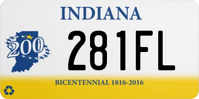 IN license plate 281FL