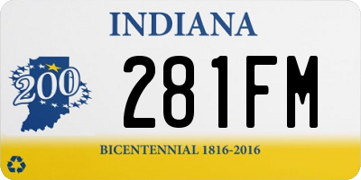 IN license plate 281FM