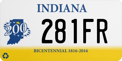 IN license plate 281FR