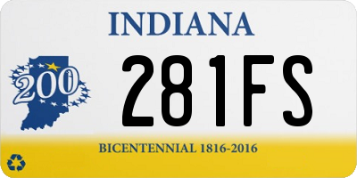 IN license plate 281FS