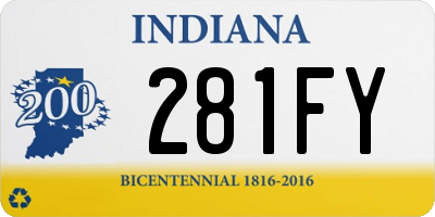 IN license plate 281FY