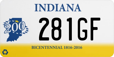 IN license plate 281GF