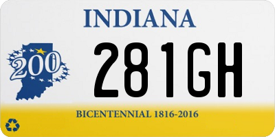 IN license plate 281GH