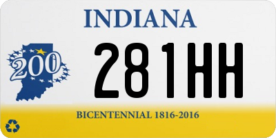 IN license plate 281HH