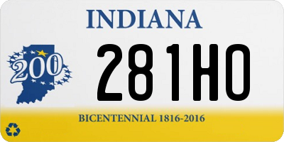 IN license plate 281HO