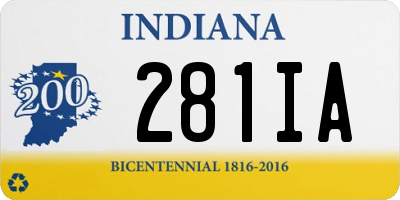 IN license plate 281IA