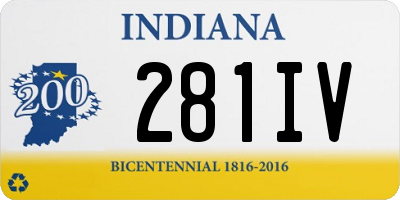 IN license plate 281IV