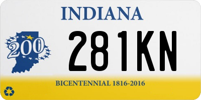 IN license plate 281KN