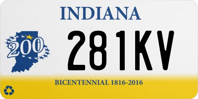 IN license plate 281KV