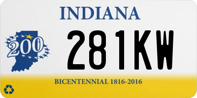 IN license plate 281KW