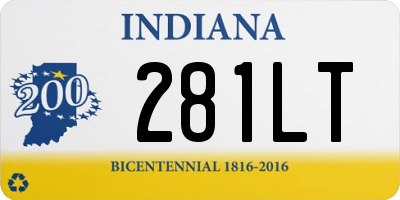 IN license plate 281LT