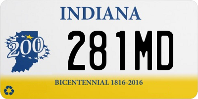 IN license plate 281MD