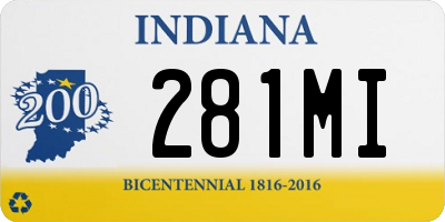 IN license plate 281MI