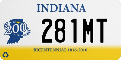 IN license plate 281MT