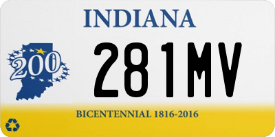 IN license plate 281MV