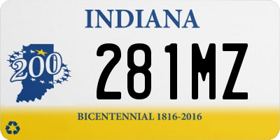 IN license plate 281MZ