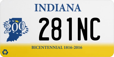 IN license plate 281NC