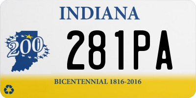 IN license plate 281PA