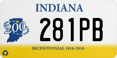 IN license plate 281PB