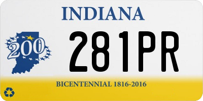 IN license plate 281PR