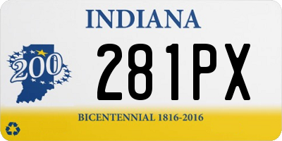 IN license plate 281PX