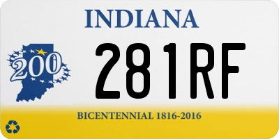 IN license plate 281RF