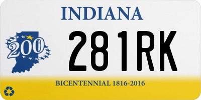 IN license plate 281RK