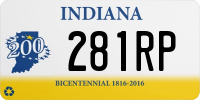 IN license plate 281RP