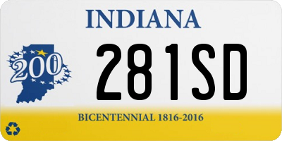 IN license plate 281SD