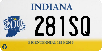 IN license plate 281SQ