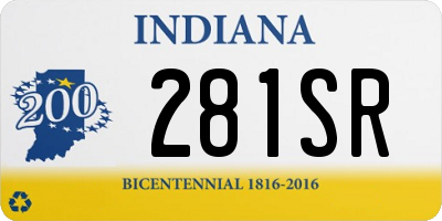 IN license plate 281SR