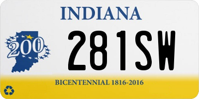 IN license plate 281SW