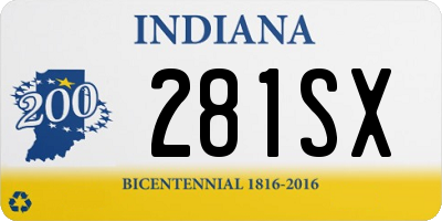 IN license plate 281SX